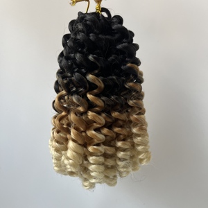 Extensiones de Cabello Sintético Rizado de 8 Pulgadas <span class=keywords><strong>para</strong></span> Crochet, Fibra de Alta Temperatura, Trenzas de Ganchillo, <span class=keywords><strong>para</strong></span> Mujeres Negras, Venta al Por Mayor - Product Image 3