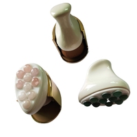 Nouvel Outil de Soin Visage et Corps en Jade et Quartz Rose, Gua Sha, Rouleau de Massage Facial pour Huiles Essentielles