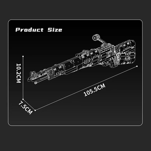 Mould King 14002s Blocchi Creativi Modello Fucile 98K, Kit di Montaggio Arma Giocattolo, 1025 Pezzi - Product Image 4
