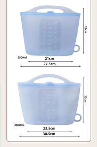 Sac de conservation alimentaire réutilisable en silicone avec poignée, sac de conservation en silicone hermétique à fermeture éclair, récipient alimentaire anti-fuite - Product Image 2