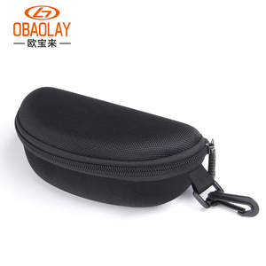 OBAOLAY – étui à lunettes EVA semi-rigide, anti-pression, rectangulaire, noir, avec crochet, pour le rangement des lunettes de soleil, protection portable - Product Image 1