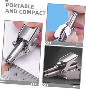 Tondeuse à poils de nez en alliage d'argent, tête de coupe pratique, ciseaux pour une coupe manuelle, pour usage domestique, automobile et de garage - Product Image 5