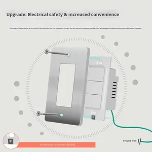 Cho nhà thông minh tường chuyển đổi thông minh app điều khiển từ xa duy nhất dây trung tính phổ Bảng điều chỉnh <span class=keywords><strong>Wifi</strong></span> 10A 250V ABS bền - Product Image 2