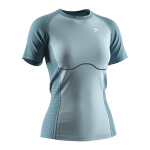 Breathable Women's <b>Running</b> Shirt with Mesh <b>Hi</b>-Vis Reflective Logo for Summer Outdoor Adventure - Product Image 4