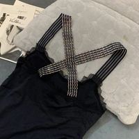 Chemise coréenne à bretelles élastiques, sans fond, en strass, pour femme, haut léger à l'intérieur et à l'extérieur, nouvelle collection été