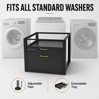 Socle de lave-linge et sèche-linge en acier robuste pour buanderie, design moderne, ajustement universel, support anti-vibration pour machine à laver