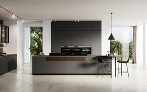Gabinete de Cocina Moderno de MDF con Diseño de Paneles y Superficie Fácil de Limpiar - Product Image 1