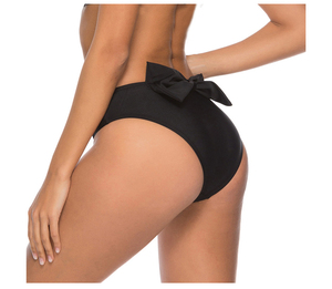 2025 nouveau Sexy nœud noeud Bikini <span class=keywords><strong>bas</strong></span> femmes solide noir Lingerie slips fille sans couture culotte taille haute Shorts dames troncs - Product Image 1