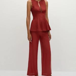 Nouvelle Collection 2025 – Ensemble Robe en Lin OEM Tendance pour Femme – Vente Chaude – Tenue Décontractée d'Été 2 Pièces : Haut et Robe Courte sans Manches en Coton à Motif Uni - Product Image 2