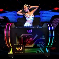 Barres lumineuses LED en fer personnalisées pour comptoir, stand de DJ, KTV, boîte de nuit, outils de DJ, stand de DJ mobile en métal personnalisé avec éclairage LED