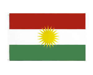 Doppio lato 75D poliestere rosso bianco verde e sole per interni paese Kurdistan bandiere <span class=keywords><strong>Kurdish</strong></span> per marzo - Product Image 1