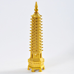 Brass Wenchang Pagoda Ornament 9 Story And <b>13</b> Story Gold Plated For Study Living <b>Room</b> Home Decor - Product Image 2