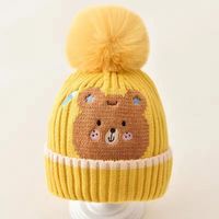 Gorros de Lana de Invierno 2025 para Bebé con Dibujos Animados Lindos para Recién Nacidos Gorros Cálidos para las Orejas Gorros de Algodón Personalizados para Viaje para Niños