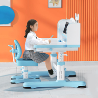 Nouveau bureau intelligent ergonomique pour enfants, vente en gros d'usine, table et chaise d'étude réglables en hauteur pour enfants, bois moderne, 10 pièces