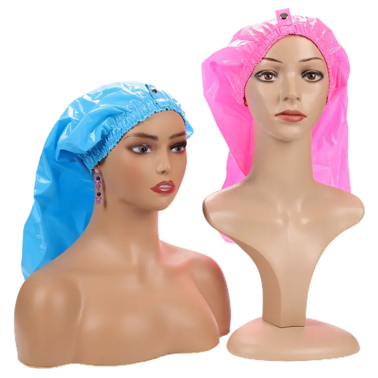 कस्टम कैप स्नान लोचदार निविड़ अंधकार समायोज्य थप्पड़ clasped बड़े लंबे बाल पुन: प्रयोज्य पीवीसी लड़कियों बौछार टोपी