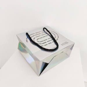 Sacs en papier épais de luxe personnalisés, laser, emballage de produits pour magasins de détail, sac en papier laser holographique - Product Image 3