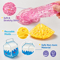 Kit de slime DIY Zhorya, ensemble de jouets à presser, 38 pièces avec moules en forme de fromage et de carton de lait, argile légère, jouet anti-stress pour enfants