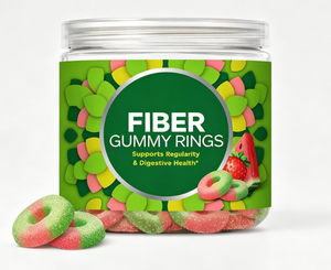 Anillos de Fibra Gomosa – 5g de Fibra Prebiótica FOS – Suplemento para la Salud Digestiva – Sabor Fresa y Sandía – Suministro para 25 Días, 50 Gomitas - Product Image 4