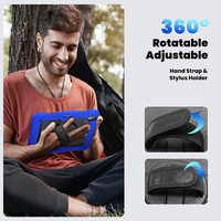Casing Pelindung Layar Terintegrasi untuk iPad Air 11 2024 2025, Anti Benturan, Silikon Kokoh, dengan Tali Bahu dan Penyangga