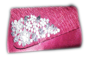Lowellcraft Hand Embroidery Satin Evening <b>Clutch</b> Purse for <b>Wedding</b> - Product Image 1
