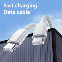 Cable de Datos Tipo C de Carga Rápida PD60W, Resistente, con Cubierta de Nailon Trenzado para Uso con Computadora, Venta al Por Mayor