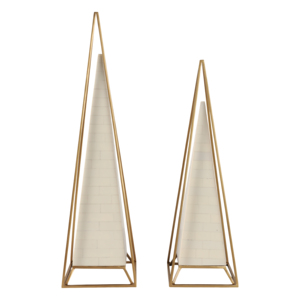Sculture Decorative a Forma di Piramide in Ferro e Resina per Soggiorno, Ufficio, Bagno, Scaffale e Tavolino da Caffè - Product Image 3