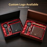Coffret Cadeau d'Accessoires Premium Personnalisables pour Hommes 4-en-1 : Montre et Portefeuille pour Partenaires d'Affaires, Cadeaux Promotionnels 2026