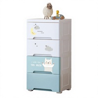 Commode de rangement pour enfants Yeya, armoire de rangement multi-niveaux pour jouets, unité de rangement en plastique avec tiroirs à motifs de dessins animés