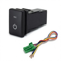 Lampu Kabut Elektronik Logam 12V IP65 dengan Saklar Tombol Tekan, Indikator LED, Kabel Sambungan 4P, Lampu Kabut Mobil On/Off untuk Camry