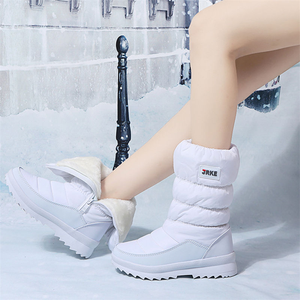 Botas de nieve cálidas para mujer 36-41, botas de media pantorrilla impermeables para exteriores a la moda, zapatos cómodos y suaves de algodón de felpa gruesa - Product Image 3