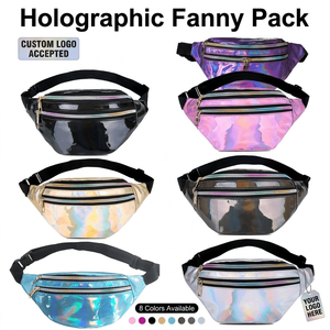 Riñonera Holográfica Personalizada, Riñonera de PU con Efecto Láser, Riñonera de Moda con Cinturón Ajustable para Mujer, para Fiestas, Festivales, Viajes, Deportes - Product Image 1