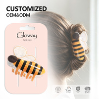 Vente en gros de pinces à cheveux en forme d'abeille 3D réalistes, pinces en PVC créatives en forme d'animaux pour accessoires féminins