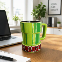 Mug à café 3D pixelisé Super Mario dessin animé égout
