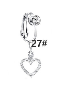 YICAI Plusieurs Styles Papillon Coeur Feuille Charme Clip Sur <span class=keywords><strong>Ventre</strong></span> <span class=keywords><strong>Piercing</strong></span> Ombilical Dangle Non <span class=keywords><strong>Piercing</strong></span> <span class=keywords><strong>Faux</strong></span> <span class=keywords><strong>Ventre</strong></span> Anneau - Product Image 6
