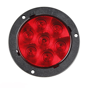 Luz LED Redonda de 4 Pulgadas para Parada/Trasera/Direccional, Montaje con Brida y Anillo Reflector, Luces Traseras para Camiones y Remolques - Product Image 3