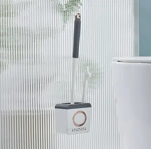 Kworld fantezi tasarım iki fırçalar 3-in-1 duvar asılı ev TPR silikon tuvalet fırçası