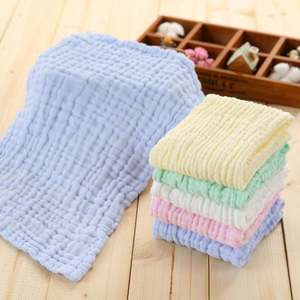 Toalla de Baño Facial para Bebé de 6 Capas de Algodón, Paño de Regurgitación Liso de Alta Densidad, 25*50cm, Extra Absorbente y Suave - Product Image 1