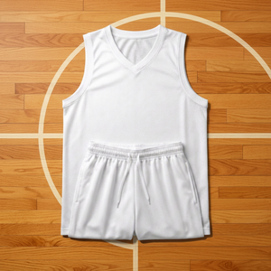 Ensemble de maillots de basket-ball blancs personnalisés sans manches, uniforme de sport à séchage rapide, kit d'entraînement en mesh pour adultes - Product Image 3