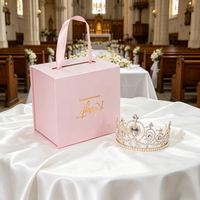 Cajas para Coronas de Concurso, Cajas Personalizadas Coloridas con Cierre, Cajas de Regalo Rígidas con Asa, Estampado Dorado, Impresión de Logotipo CYMK