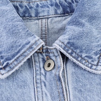 Veste en jean pour femme avec empiècements en dentelle, délavage blanchi, coupe courte, manches longues, style décontracté, vente en gros OEM
