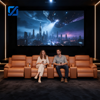 Canapé inclinable électrique moderne en cuir véritable avec massage, quatre places, pour salles de cinéma à domicile, salons et salles multimédias