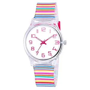 2024 Nieuwe Hot Selling Cool Plastic Bands Promotionele Regenboog Horloge Voor Meisjes En Jongens Goedkope Kinderen Horloges