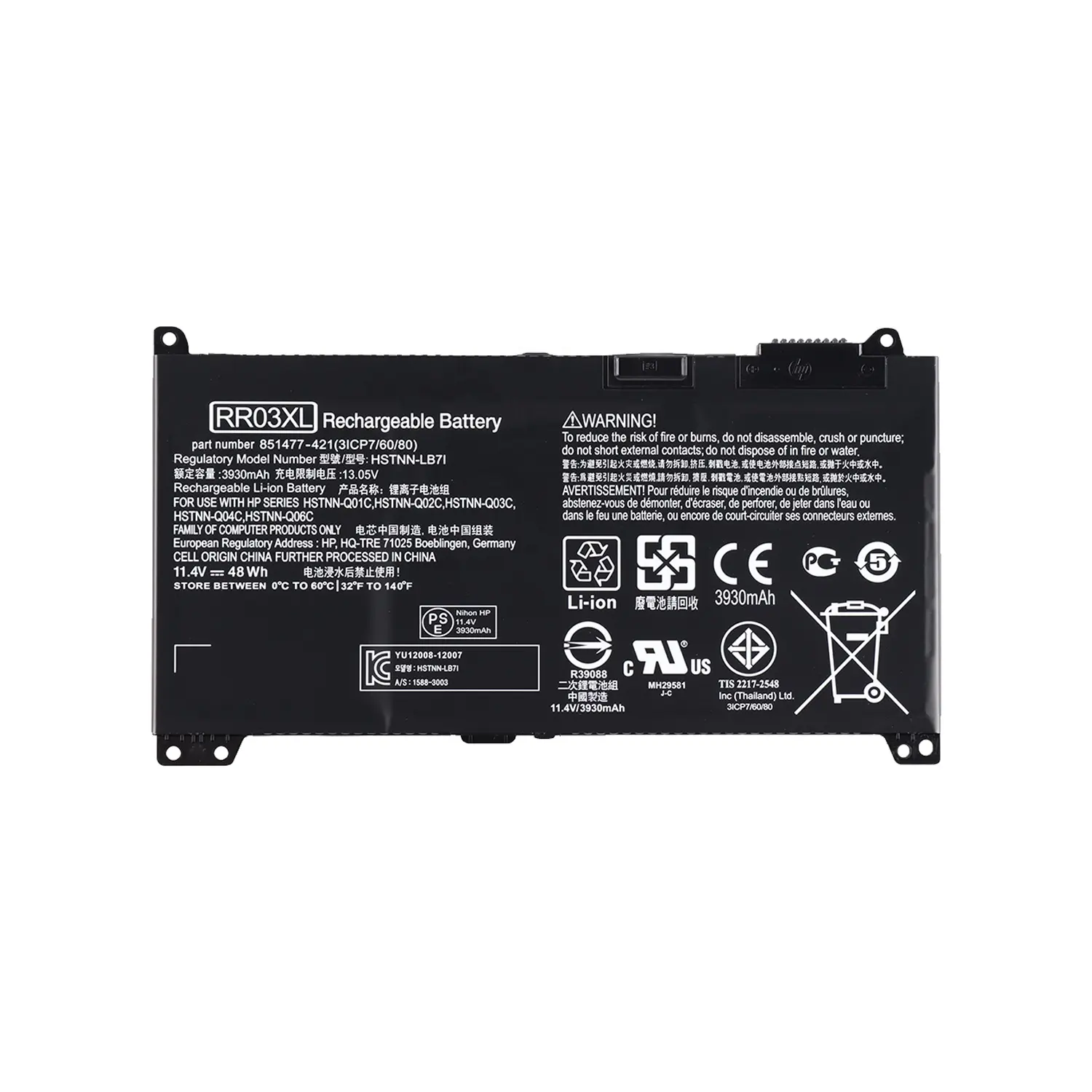 New 11.4V 48Wh Li-ion có thể sạc lại pin máy tính xách tay rr03xl cho HP Probook 430 440 G4 loạt điện thoại di động mỏng khách hàng loạt MT21 CE