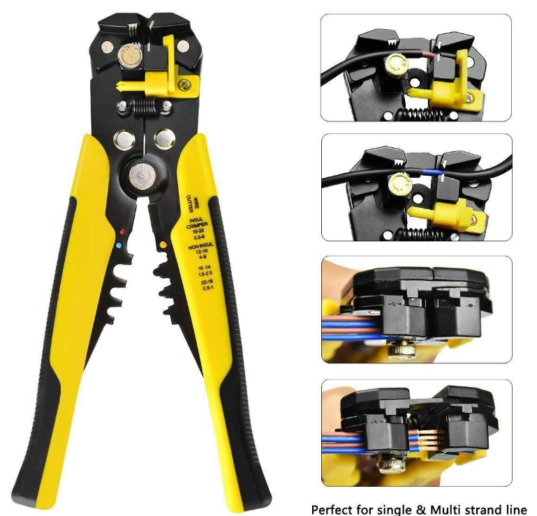 18-in-1 Foldable Wire Stripper/Crimper/Cutter - Multifunctional Tool, Professional, Yellow - View #5
