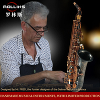 Manufacturer Wholesale Retail Good Quality High Grade Alto Saxophone X7-III Bare Copper Process Blue Saxophone