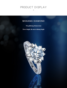 925 ювелирные изделия из стерлингового серебра, новый тренд, дизайн в форме звезды, циркон, 18 карат, 1ct, Муассанит, женские кольца, оптовая продажа - Product Image 4