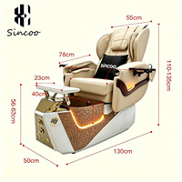 Fauteuil de pédicure électrique à vibrations réglables, direct usine, avec lumières 7 couleurs, pour salon de manucure, et bassin à remous sans tuyauterie