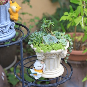 Maceta de Resina Clásica de 4.7 Pulgadas con Diseño de Conejo y Gato, para Suculentas, Decoración de Jardín, Hogar, Escritorio o Estante - Product Image 4
