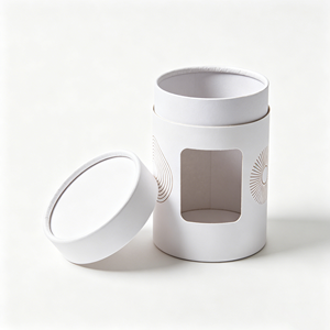 Boîte cylindrique en carton de marque avec fenêtre transparente, tube en papier biodégradable pour l'emballage des grains de café, destinée au marché d'exportation - Product Image 6