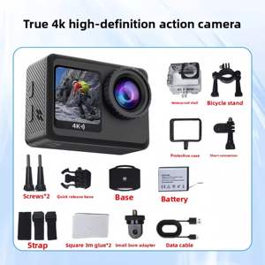 Cámara Deportiva <span class=keywords><strong>DBS</strong></span> para Exteriores, 64MP, 4K/5K, Resistente al Agua 30m, Antivibración, Pantalla Dual, Gran Angular de 130°, CMOS, Tarjeta TF, WiFi, T52M - Product Image 1